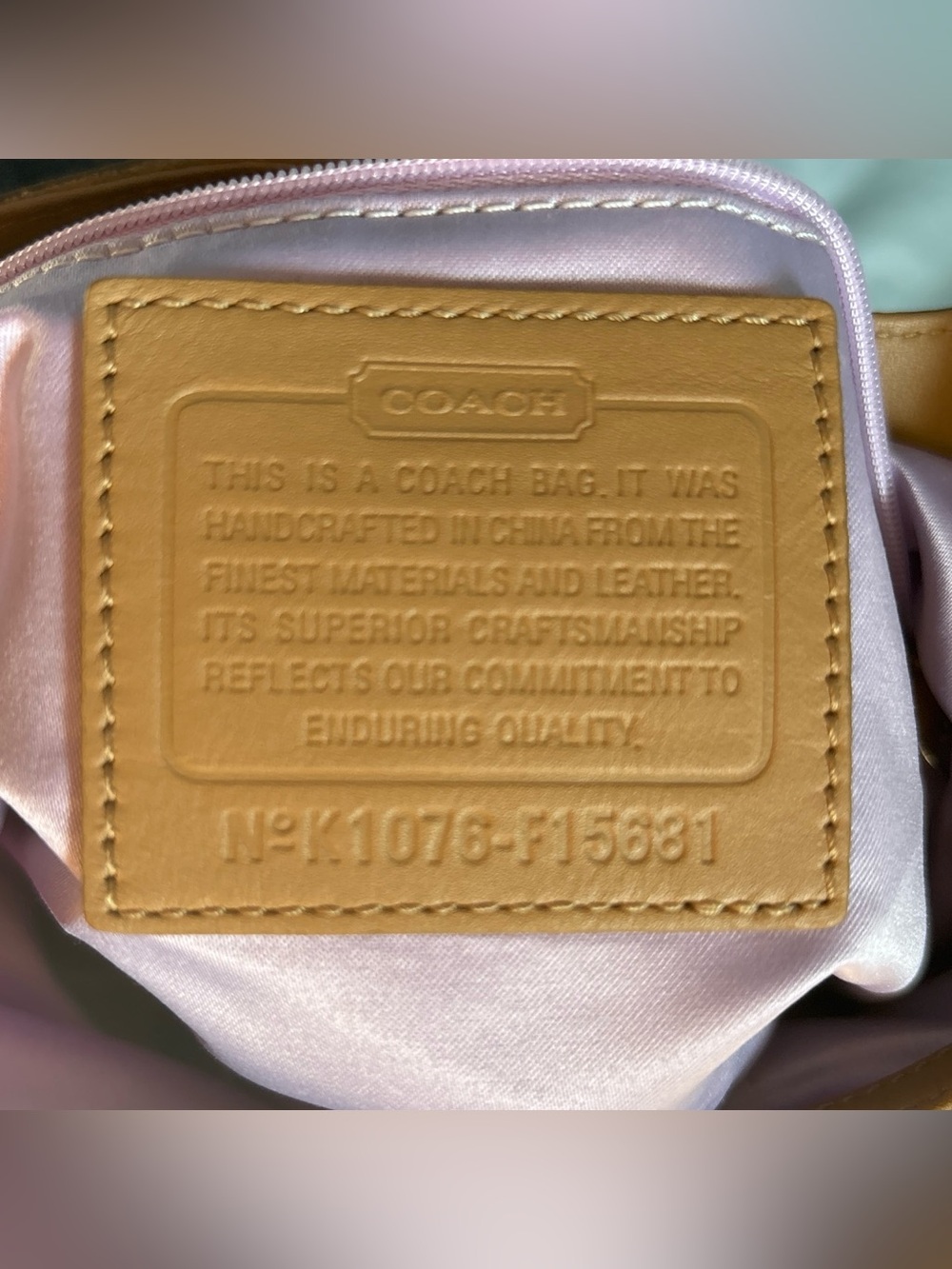 Coach Cream Signature Canvas Shoulder Bag with Tan Leather Trim - Picture 3 of 5